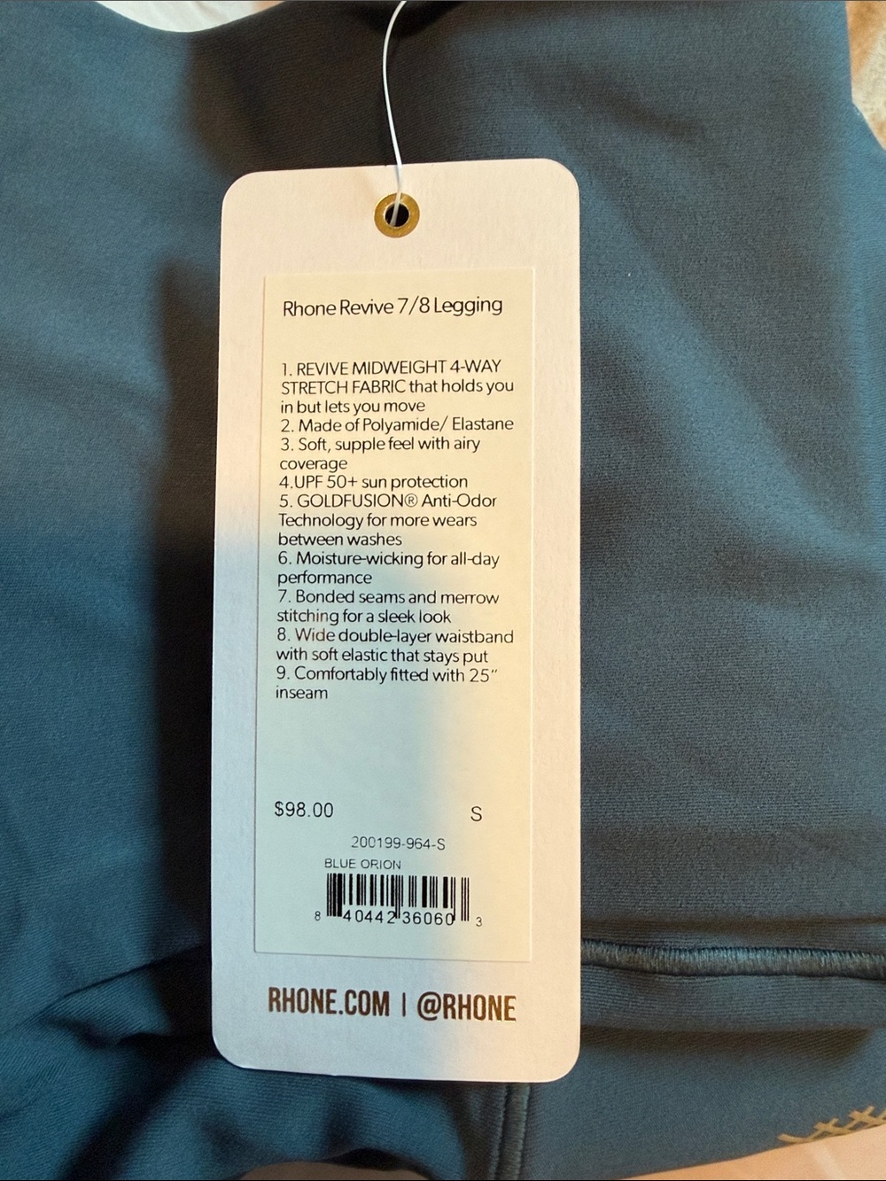 Rhone Revive™ 7/8 Legging in Blue Orion Small - Picture 4 of 5